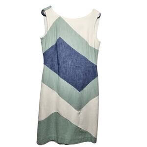 Vintage Pierre Cardin Block Color Sheath Back Zip Dress Size 42